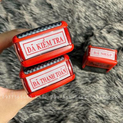 Khắc dấu vuông đã kiểm tra - đã thanh toán - đã nhập