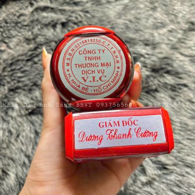 Khắc dấu tròn doanh nghiệp chức vụ & tên