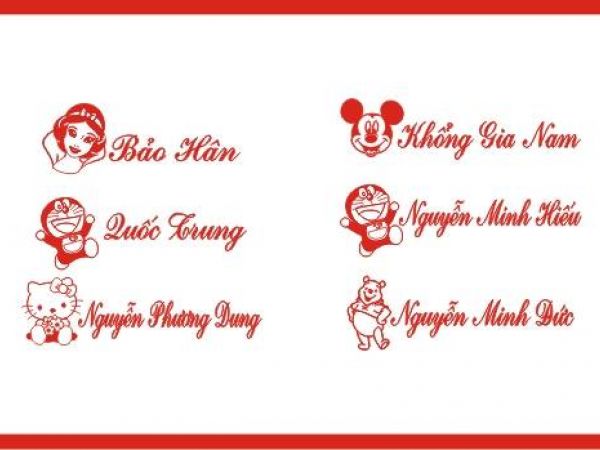 Dấu tên + hình dể thương