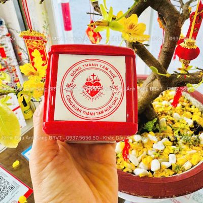Khắc dấu logo tròn công giáo