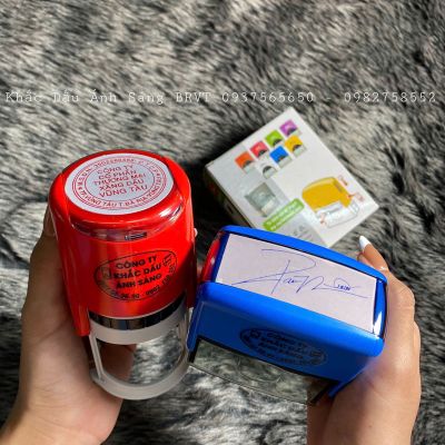 Khắc dấu tròn doanh nghiệp & chữ ký